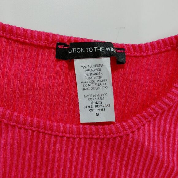 Sleek Hot Pink Ribbed Maxi Dress Side Tie Detail‎  Bodycon Style Size M - Picture 6 of 7